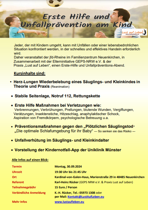 Erste Hilfe und Unfallprävention am Kind